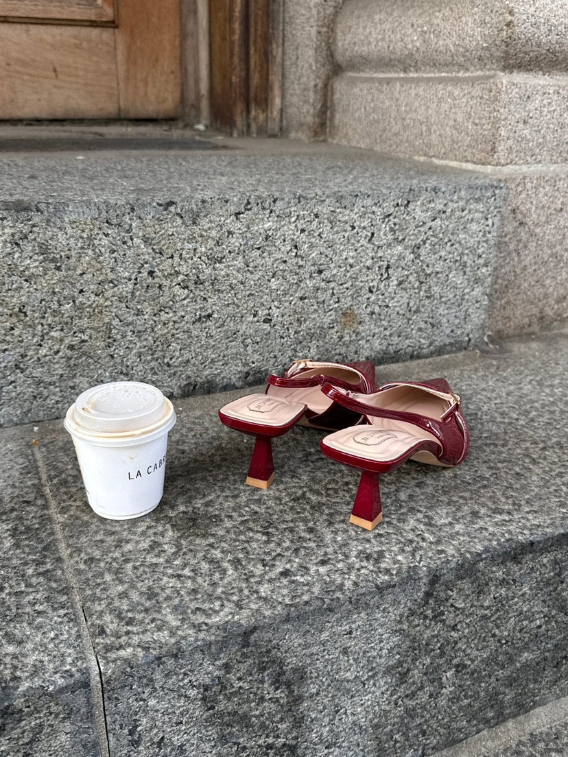 Celine Slingback - Burgundy