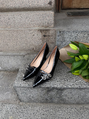 Cornelia Buckle Pumps - Black
