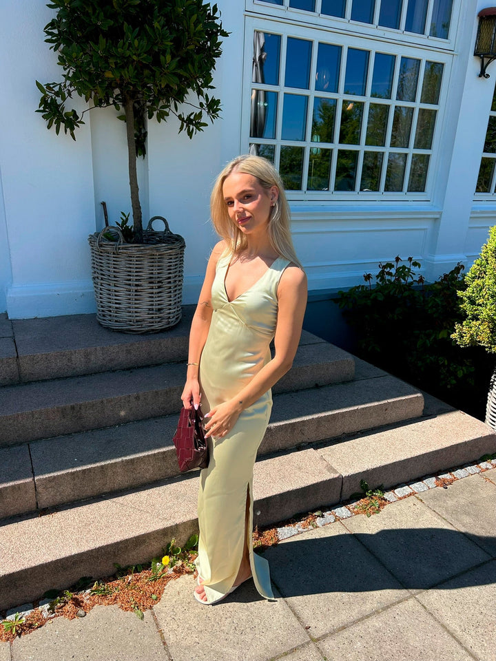 Ella Satin V-neck Dress