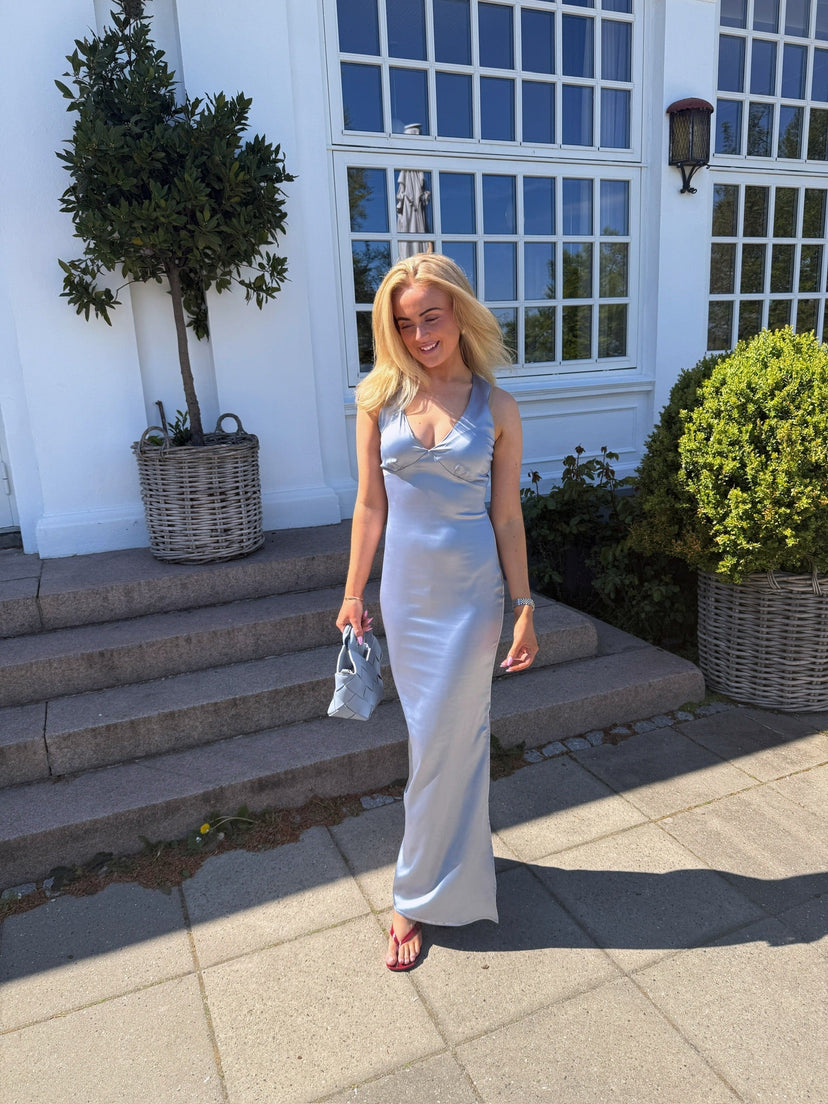 Ella Satin V-neck Dress