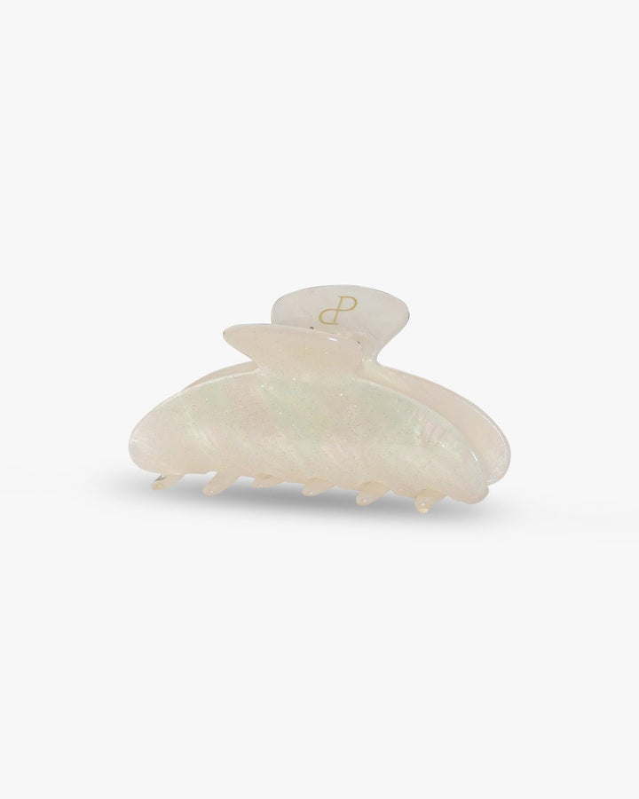 Fiona Glitter Hairclip - White