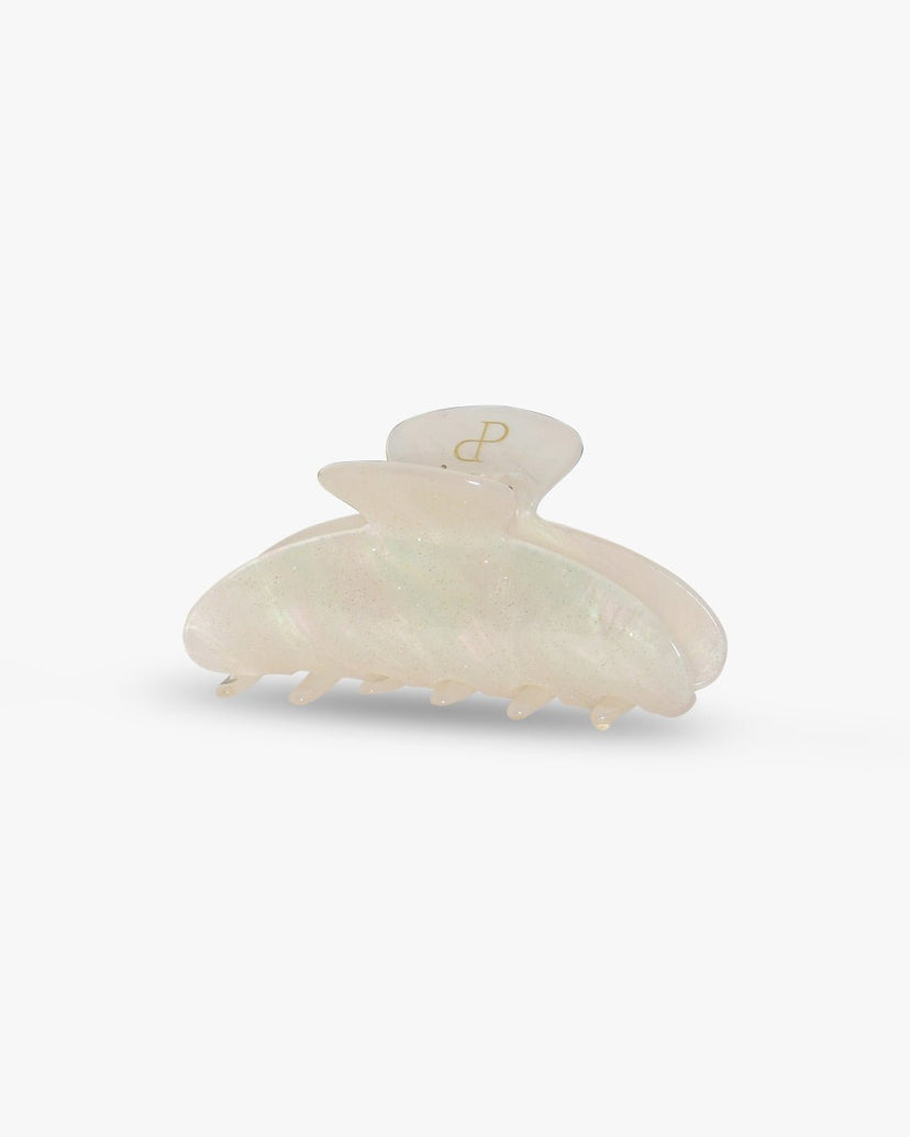 Fiona Glitter Hairclip - White