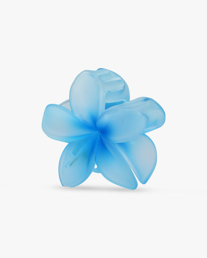 Grijze bloem haarclip - Matblauw