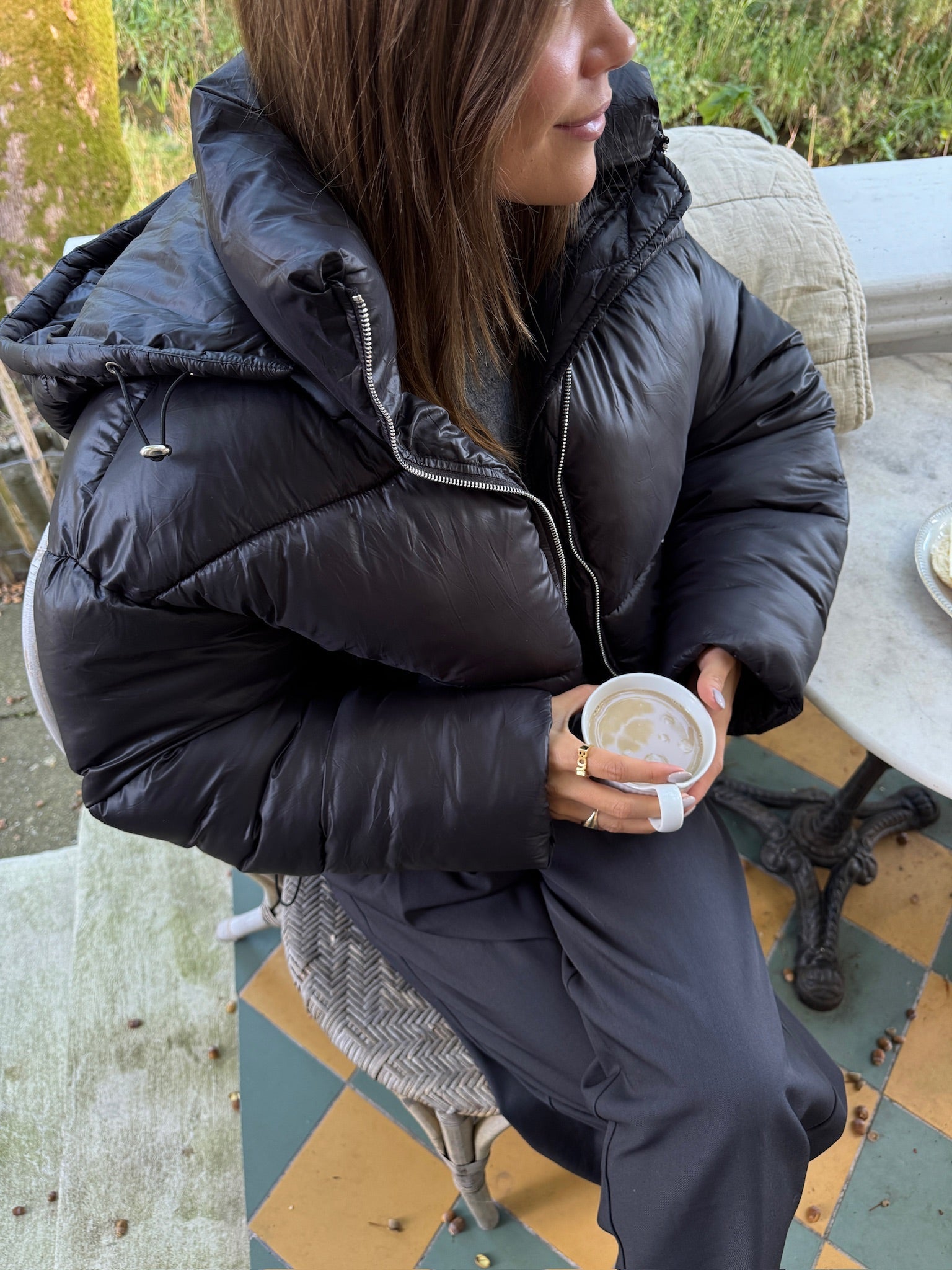 Josefine Short Puffer Jacket - Black