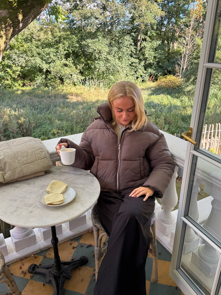 Josefine Short Puffer Jacket - Licorice