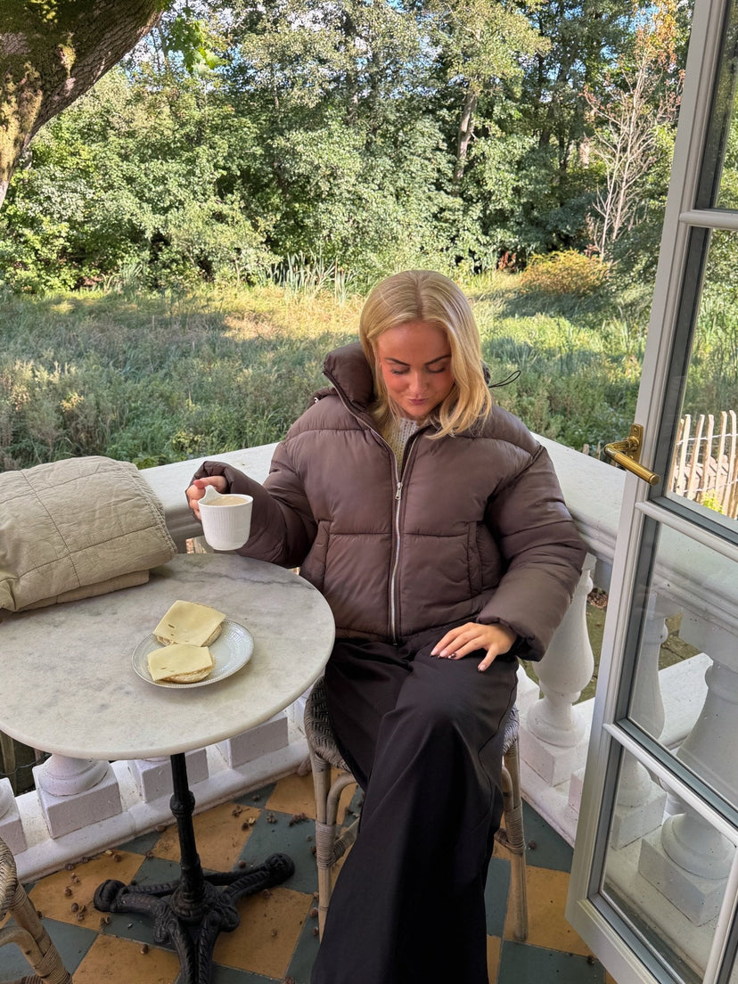 Josefine Short Puffer Jacket - Licorice