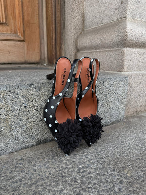 Laila Slingback - Black/White Dots