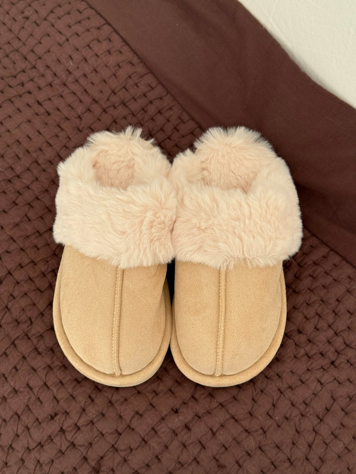 Lenora Teddy Slippers - Beige