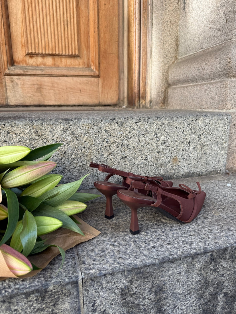 Lucia Bow Slingback - Dark Brown