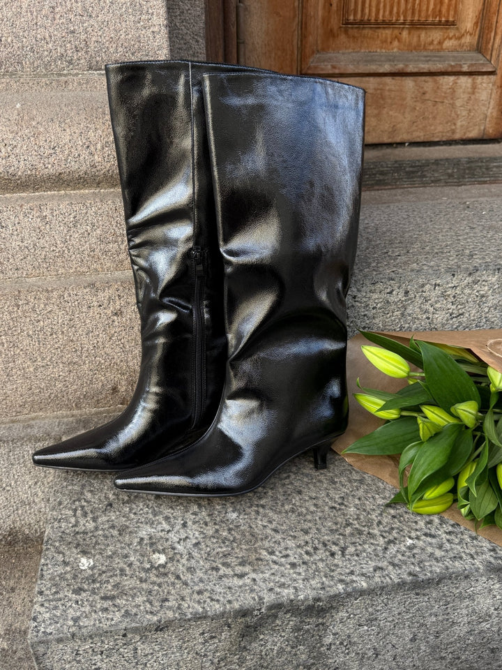Madelaine Faux Leather Boots - Black