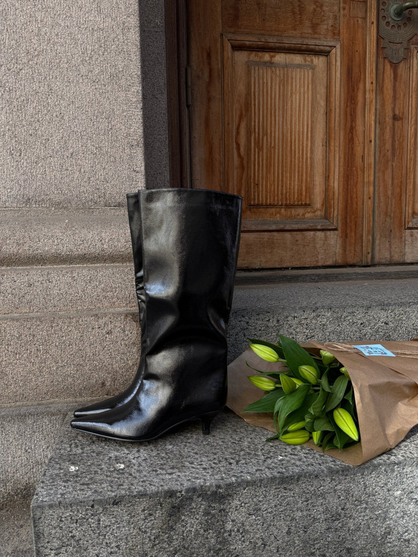 Madelaine Faux Leather Boots - Black