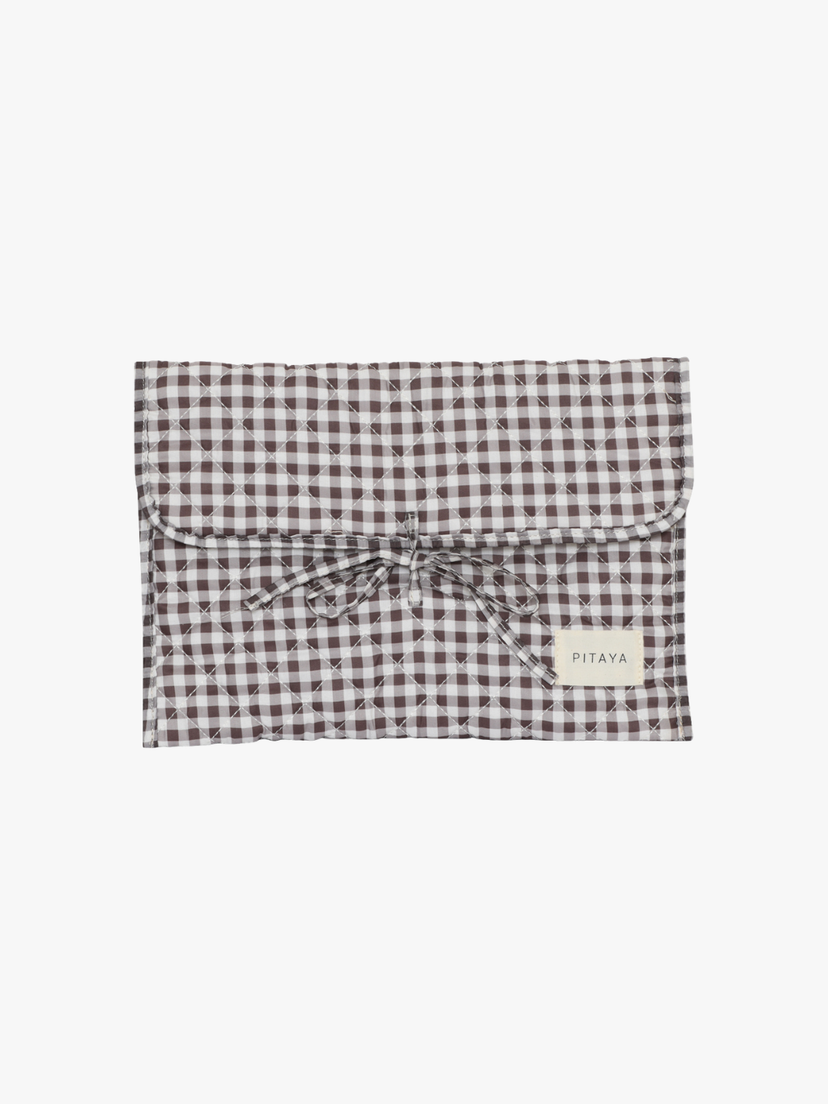 Mira Bow Computer Sleeve - Espresso Brown Check