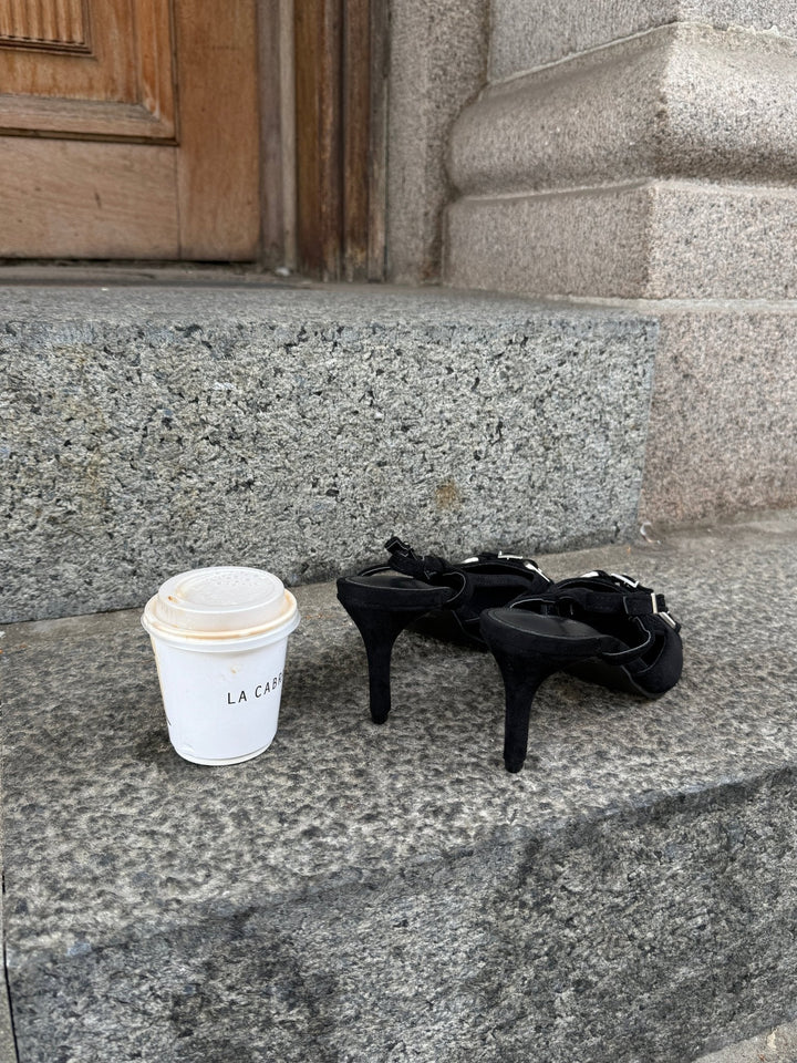 Vilda Faux Suede Slingback - Black